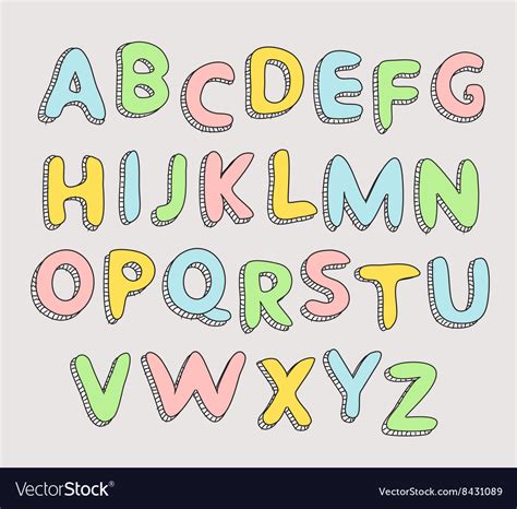 hand drawn baby alphabet letters royalty  vector image