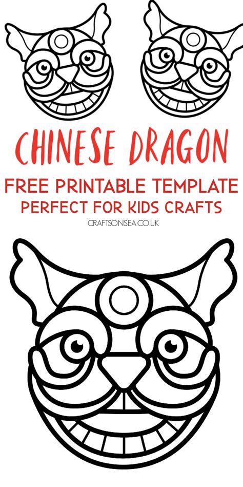printable chinese dragon craft template