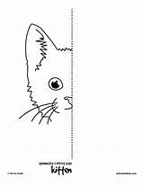 Symmetry Drawing Worksheet Finish Worksheets Coloring Complete Pages Kids Kitten Half Face Line Contour Symmetrical Printable Cat Dibujos Completar Activity sketch template