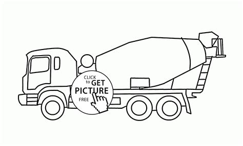 simple cement truck coloring page  kids transportation coloring