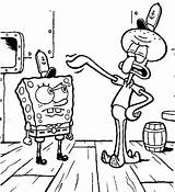 Squidward Spongebob Squarepants Bob Esponja Colouring sketch template