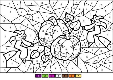 halloween color  number coloringnori coloring pages  kids