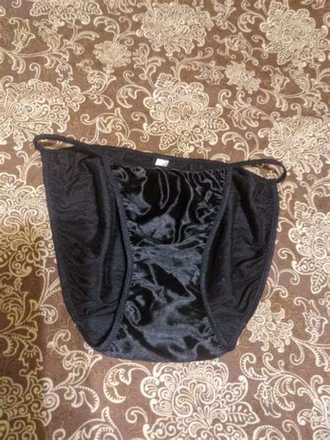 vintage victoria s secret satin second skin string bikini panties size