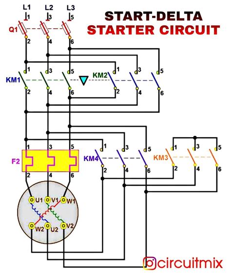 star delta starter motor wiring diagram