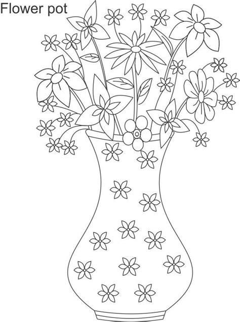 flower pot coloring page   flower pot coloring page
