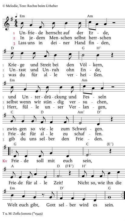 friedensgebet liedtexte anna katharina gemeinde coesfeld
