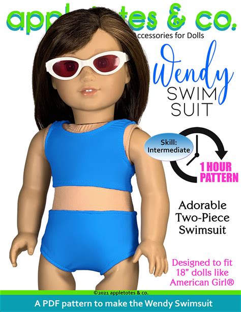 wendy swimsuit 18 inch doll sewing pattern appletotes and co