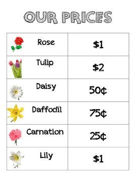 flower shop prices  dramatic play dramatic play centers dramatic