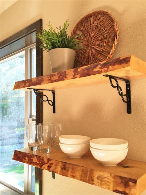 wood floating shelves  kitchen decoomo