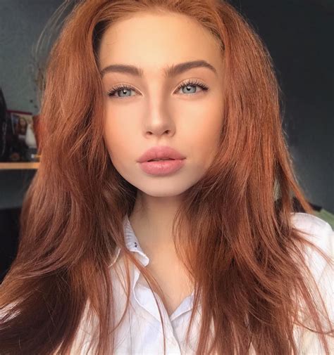 renata valliulina ginger hair brunette to blonde beautiful girl face