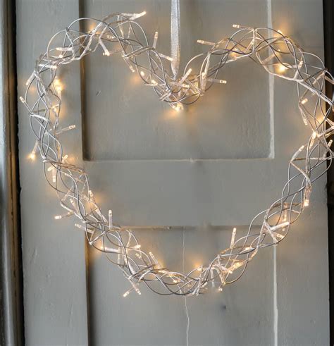 fairy light heart wreath   forest  notonthehighstreetcom