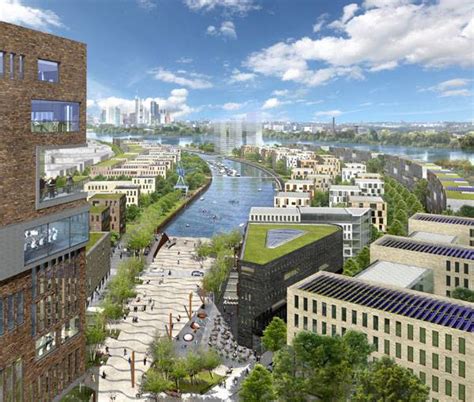 offenbacher hafen turns  polluted industrial port  ecological riverfront land