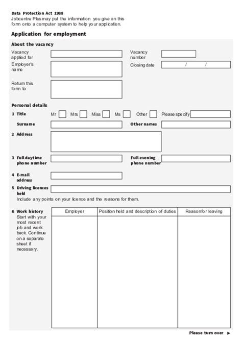 blank job application form samples   forms templates