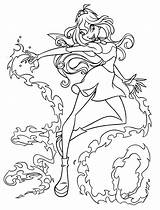 Winx Club Coloring Pages Bloom Color sketch template