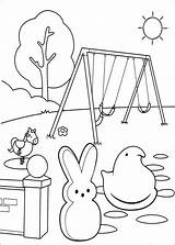 Peeps Coloring Pages Easter Marshmallow Printable Park Bunny Print Cartoon Size Getdrawings Info Book Forum sketch template