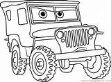 Cars Sarge Coloring Pages Angry Printable Coloringpages101 Kids Categories sketch template