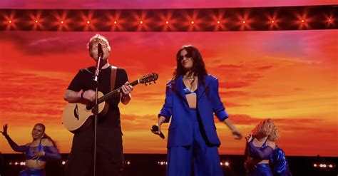 Ed Sheeran Camila Cabello Perform Bam Bam At Concert For Ukraine