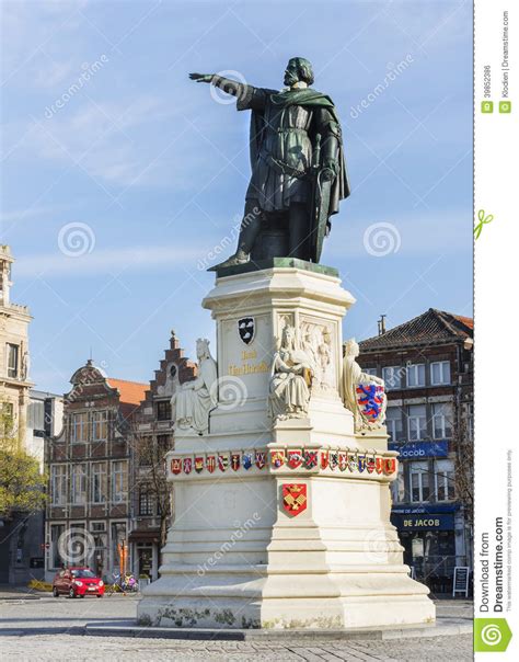 standbeeld van jacob van artevelde redactionele foto image  belgie gent