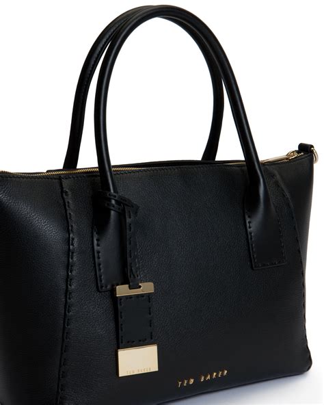 ted baker paigee large leather tote bag  black lyst