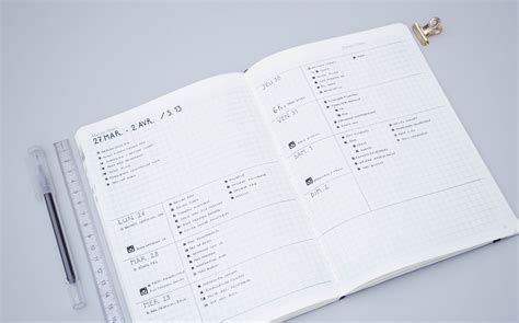 minimal bullet journal horizontal weekly layout bullet journal