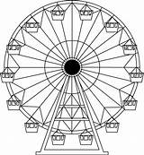 Coloring Ferris Wheel Drawing Carnival Pages Color Wheels Farris Printable Sketch Cute Kids Amusement Park Tattoo Sheets Projects Thumbprint Painting sketch template