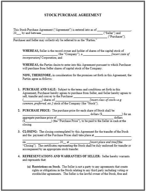 sample purchase agreement templates printable samples