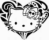 Kitty Hello Tattoo Coloring Patterns Printable Emo Pages Tattoos Easy Print Good Character Resolution High Cartoon Tattooing Quick Entertainmentmesh Also sketch template