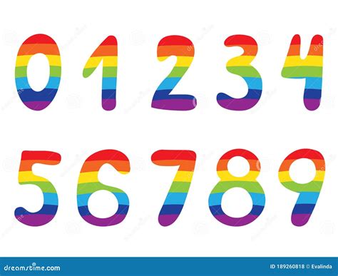 set  rainbow numbers stock illustration illustration  cute