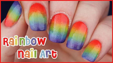 Easy Rainbow Nail Art Youtube