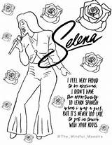 Selena Coloring Quintanilla Hispanic Heritage Month Sheet Poster Followers sketch template
