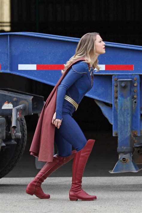 Melissa Benoist Seen Filming An Action Scene As She Returns To The Set