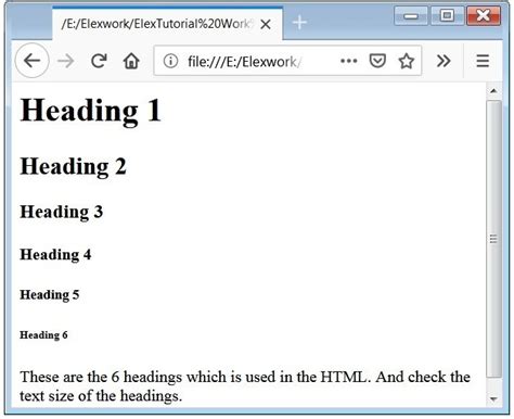 html heading html  tag
