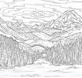 Ausmalbilder Landschaft Malvorlagen Macomber Berge sketch template