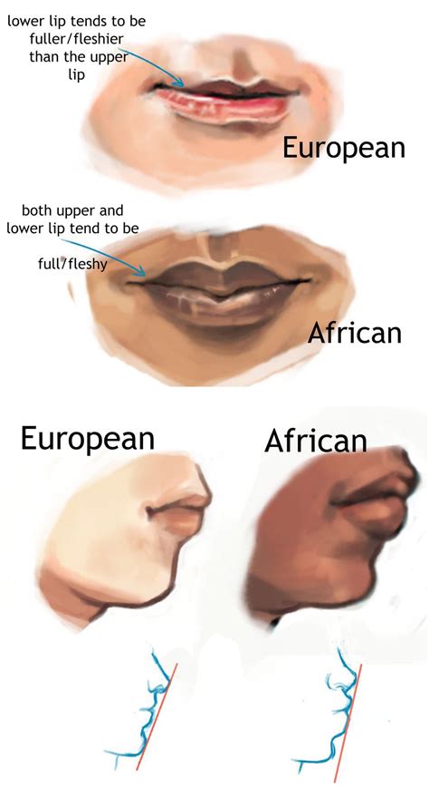 artistic reference  depicting typical racial physical characteristics focusing
