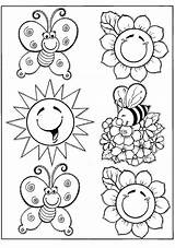 Primavera Colorear Espacoeducar Dibujos Atividade Recortar Atividades Educar Lembrancinhas sketch template