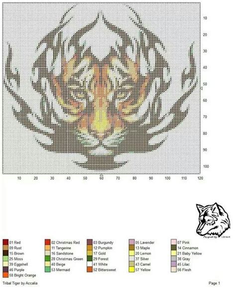 tiger cross stitch pattern  stitch pinterest tribal tiger
