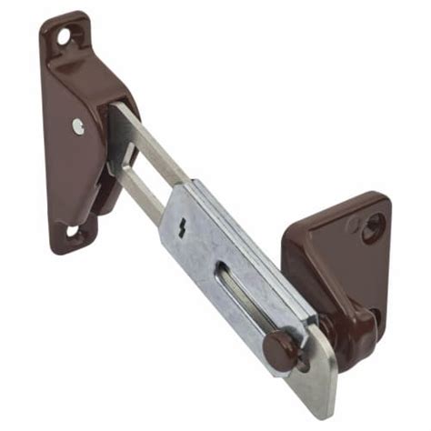 surface mounted upvctimber window restrictor   mm  hand brown