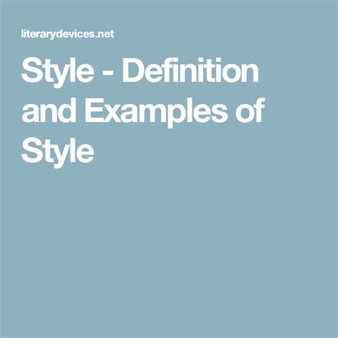 style definition  examples  style examples  fables style