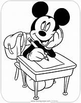 Mickey Mouse Coloring Pages School Disneyclips Misc Desk His sketch template