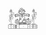 Scarecrow Coloring Pages Kids Printable sketch template