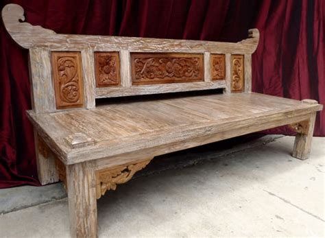 rf  carved wood teak daybed furniture  indonesia
