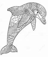 Coloring Pages Dolphin Zentangle Mandala Dolphins Adult Stress Colouring Choose Board Ab Books sketch template