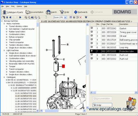 bomag heavy light machines  spare parts catalog