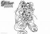 Glitter Force Coloring Pages Cute Printable Kids sketch template