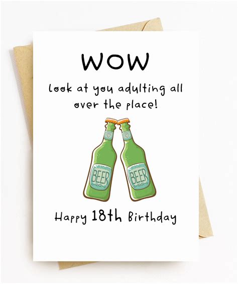 Je330 Happy 18th Funny Birthday Card Etsy