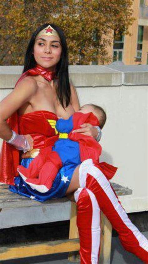 Wonder Woman Indeed Breastfeeding Mommy Halloween Super Mom