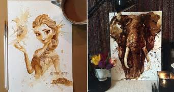 Artist Maria A Aristidou Creates Beautiful Art Using Coffee