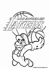 Lakers Coloring Pages Los Angeles Nba La Mario Basketball Super Sheets Clipart Logo Print Book Library Search Popular Coloringhome Window sketch template