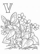 Alfabet Elfjes Coloring Fun Kids Alphabet Flower Fairy Votes Pages Gif sketch template