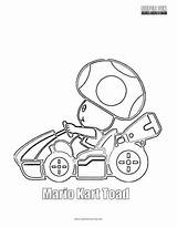 Mario Toad Kart Coloring Super sketch template
